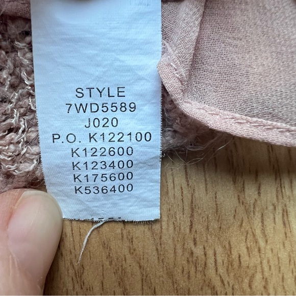 Lucky Brand cotton/mohair chevron sweater in beige pink with chiffon lining - Picture 12 of 12